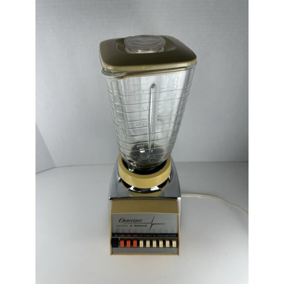 VTG Oster "Osterizer" Cycle Blend 9 Speed Blender Yellow & Chrome Retro Kitchen - Picture 2 of 6